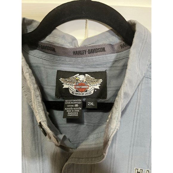 Harley Davidson Logo Short Sleeve Button Up Shirt - Size‎ XXL - Picture 3 of 4